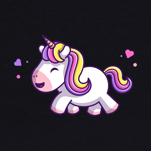 Cute Unicorn Walking Cartoon by Catalyst Labs